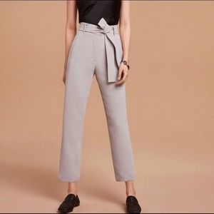 aritzia wilfred tie front pants charcoal gray